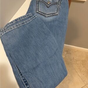 Miss Me Women's Cole Stitched Light Blue Boot Cut Jeans